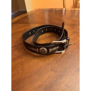Hurley Davidson Black Western Belt Genuine Leather